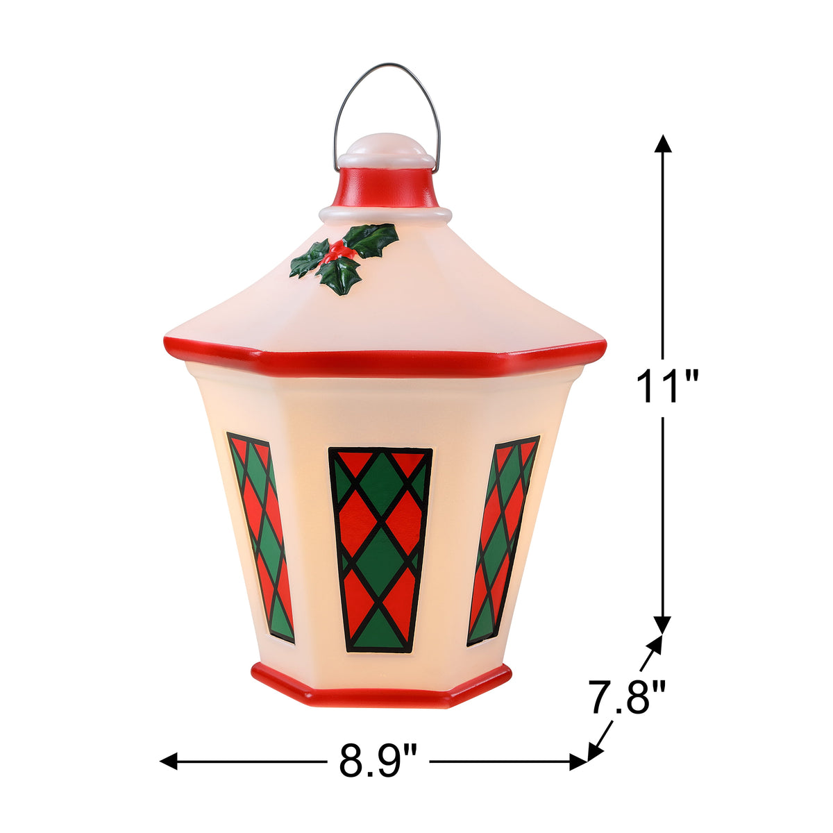 Mr. Christmas 11-inch Blow Mold Lantern, White