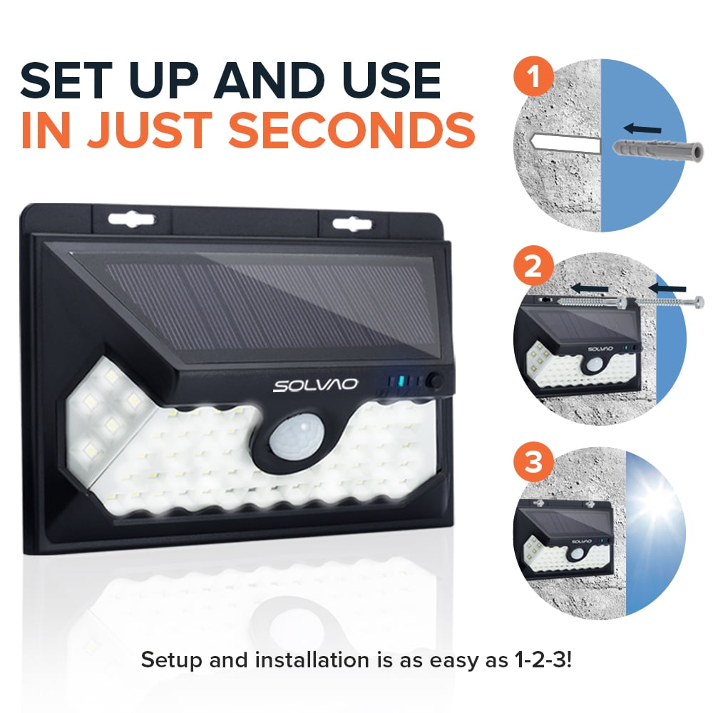 SOLVAO 60 LED Solar Motion Sensor Outdoor Lights - Solar Security Lights (2 Pack)