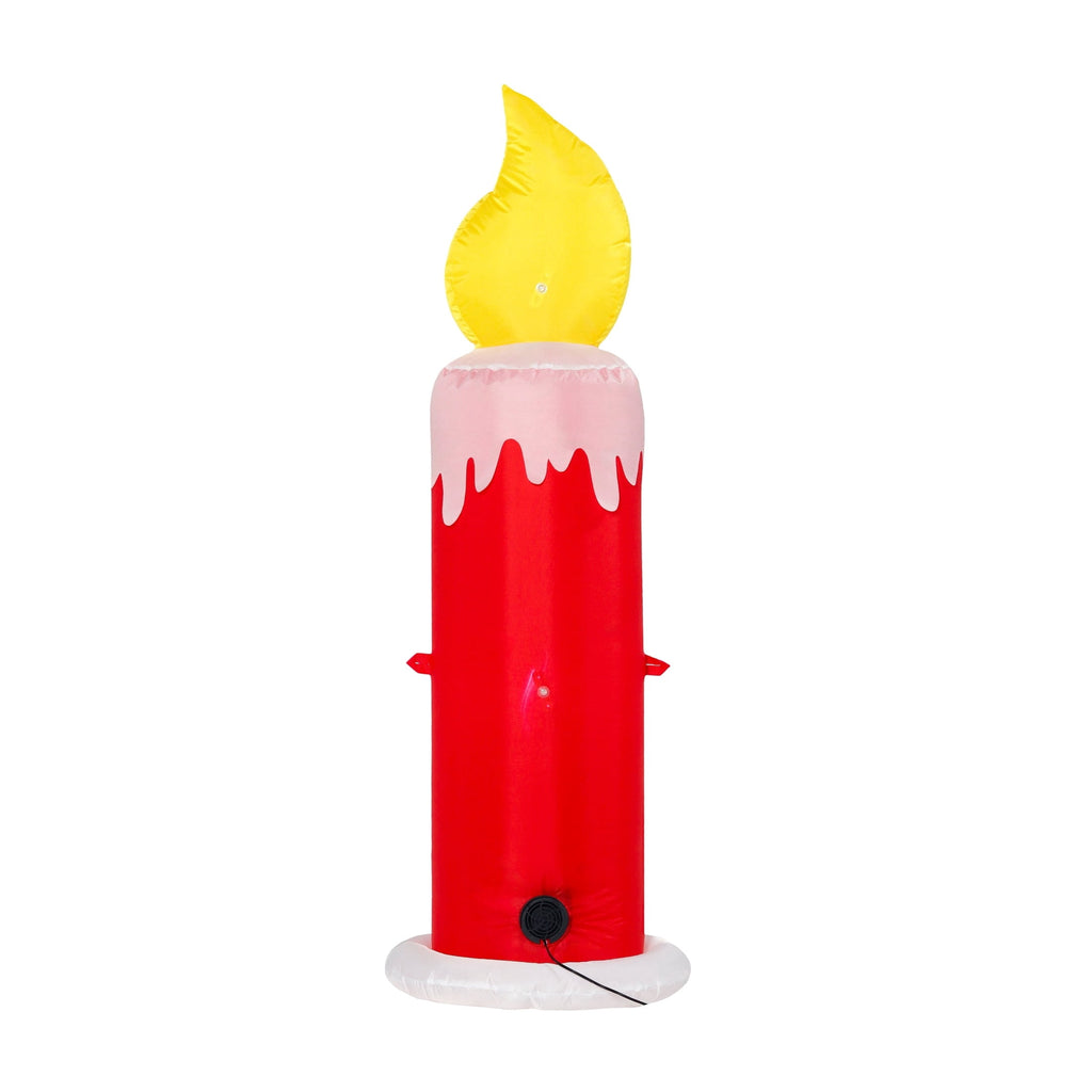 Red/White/Yellow Noel Candle with Flickering Light Christmas Airblown Yard Inflatable, 4', by Holiday Time