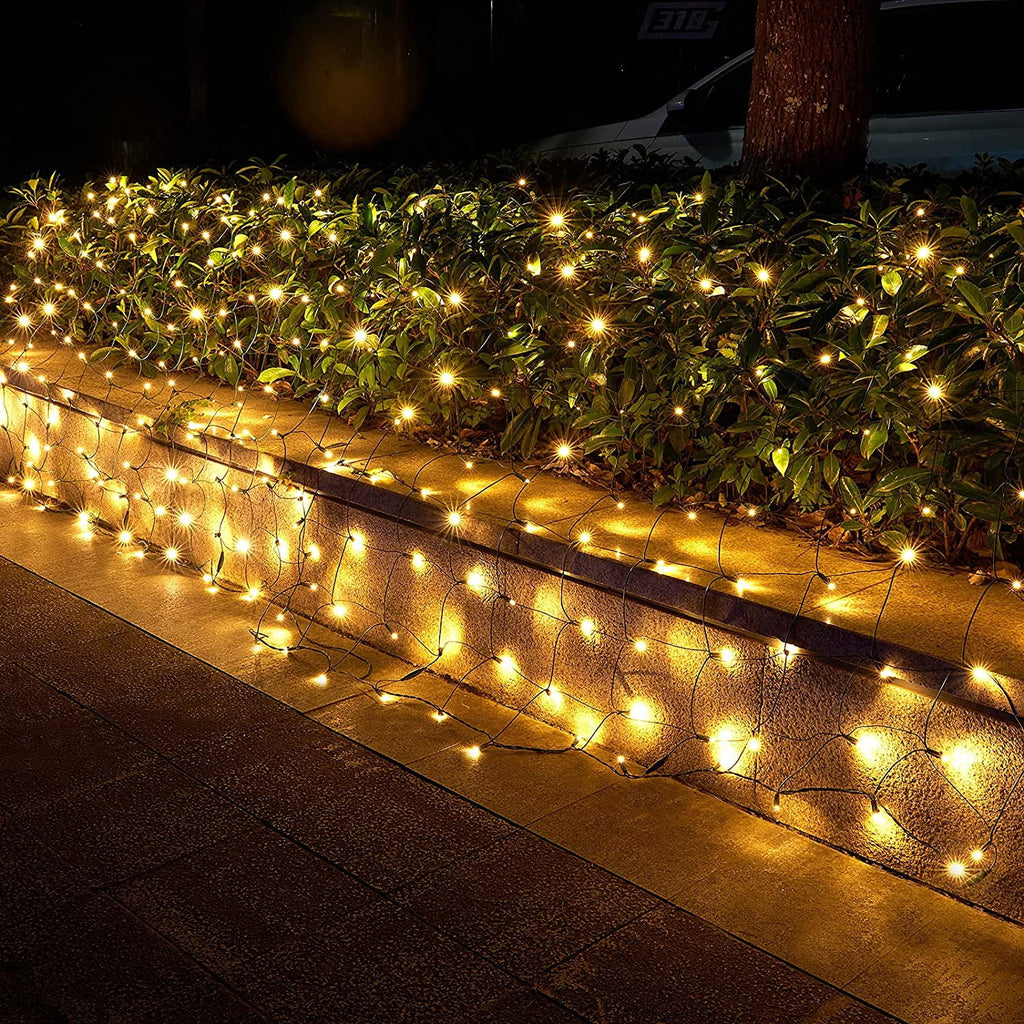 Christmas Net Lights Outdoor, 192 LED 9.8Ft x 6.6Ft Net Lights, Waterproof Christmas Outdoor Mesh Lights for Tree Bushes Holiday Party Garden, Holiday Wedding Party Decorations