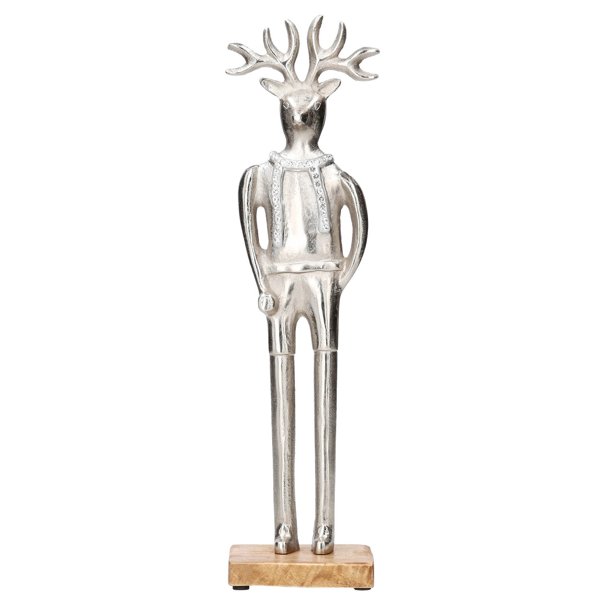 Metal Deer Man Christmas Decoration, Silver, 16", by Holiday Time