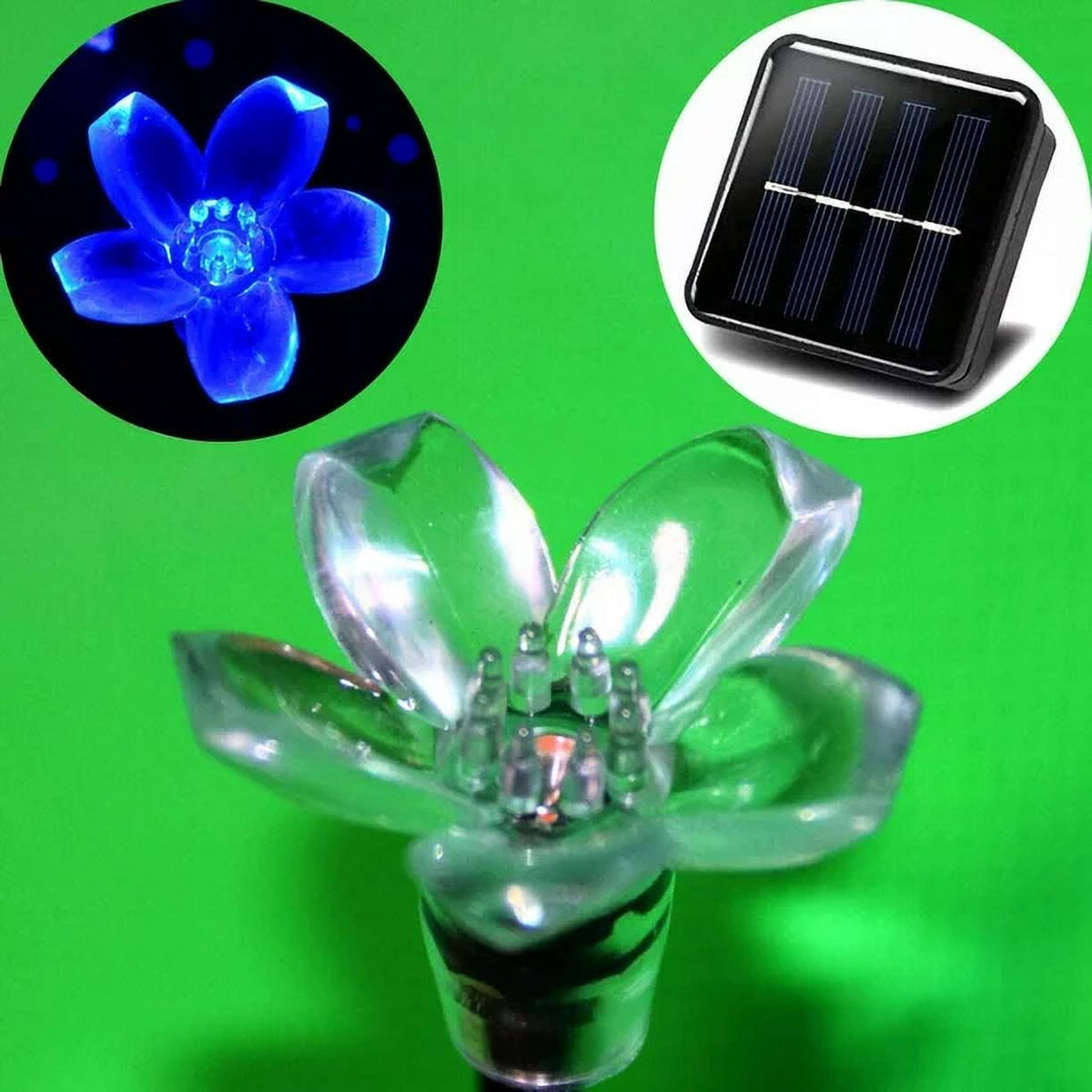 Solar Flower String Lights, Cherry Blossoms Solar Fairy Light,23ft 50 LED Outdoor Waterproof String Lights for Christmas Tree, Home, Garden, Wedding, Patio, Party Decorations(pink)