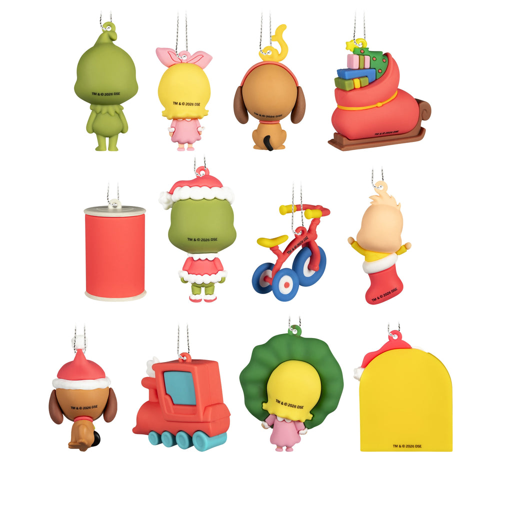 Hallmark Countdown Calendar 12 Mini Ornaments (Grinch, Christmas), 1 Count