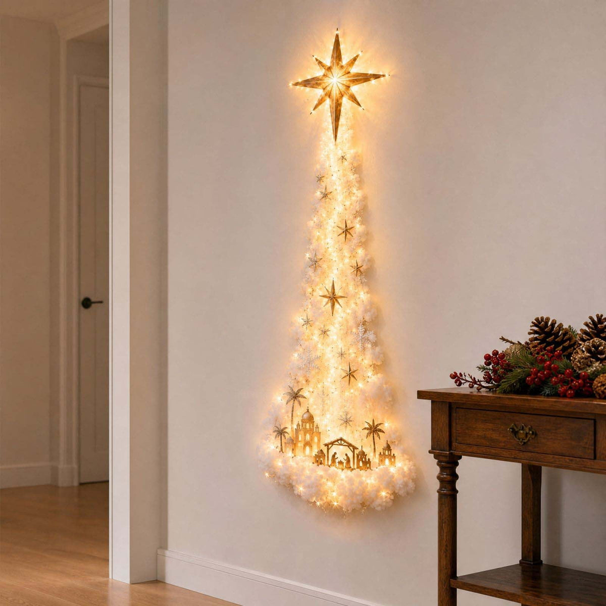 Snowman Magic Fountain, Flowing Snowflake LED Christmas Garden Light,Solar Power and Outdoor Garden Stake for Christmas Yard Decor
