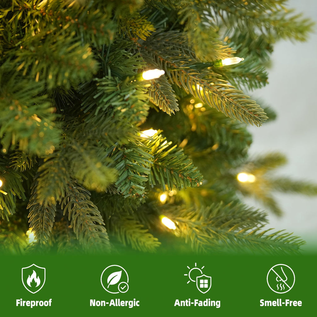 Vivatrees 3FT Potted Christmas Tree Pre-Lit with Warm White LED Lights Artificial Xmas Tree for Living Room Home Office Indoor Holiday Decoration