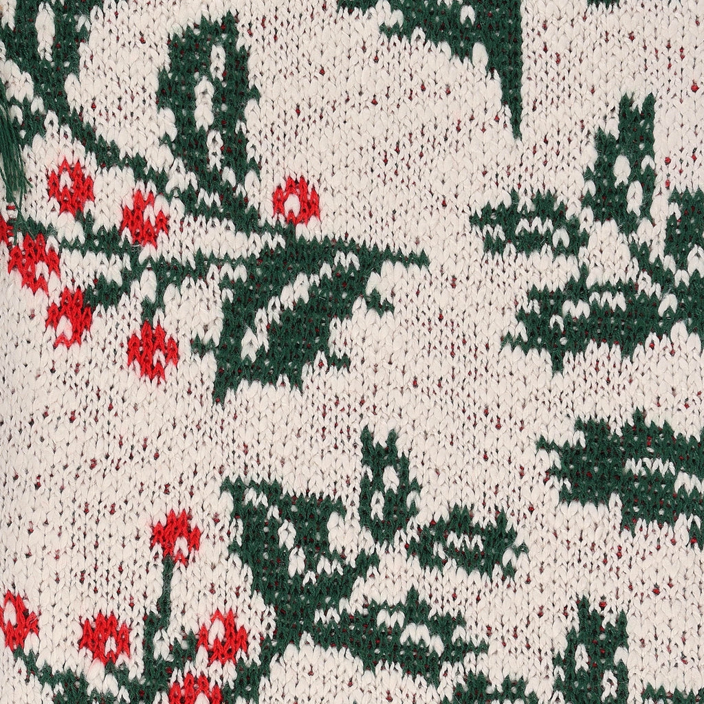 Holly Leaf Christmas Stocking, Multicolor, 19", by Holiday Time