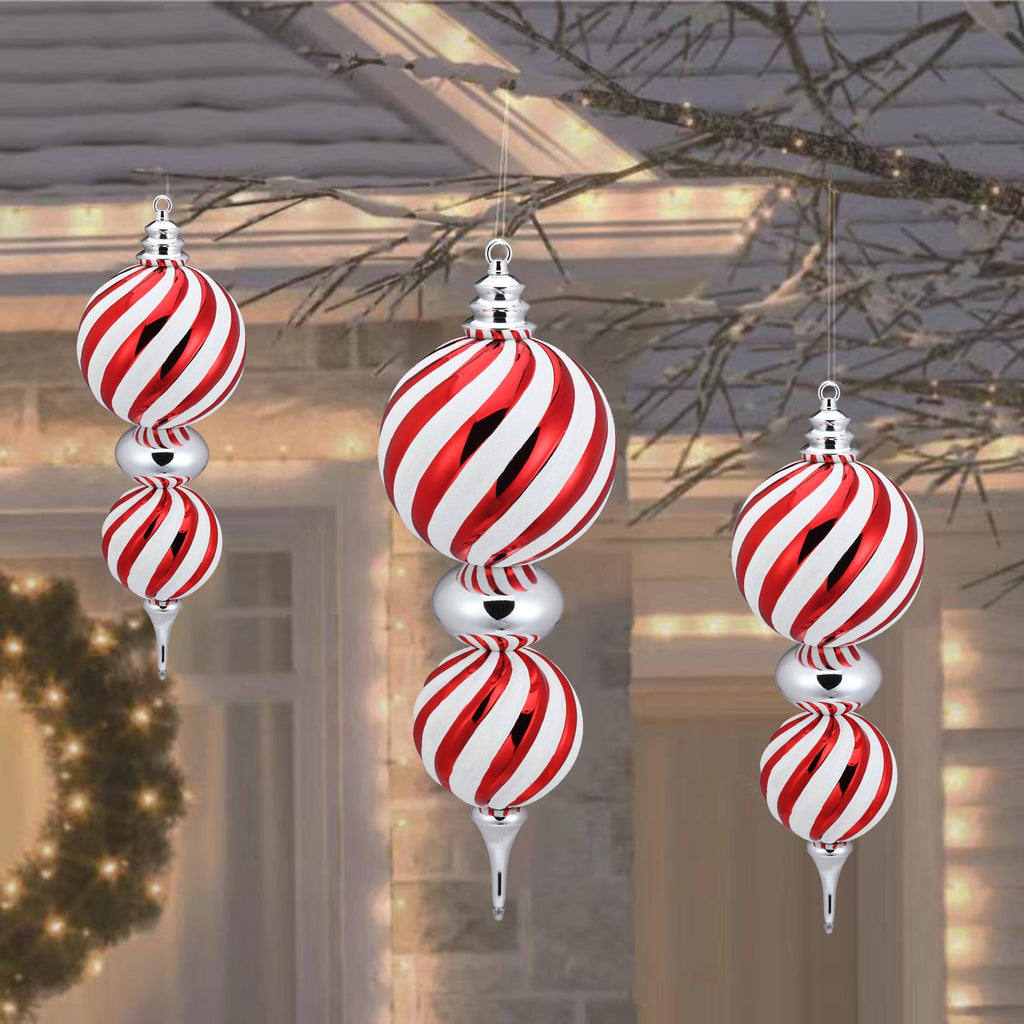 Red/Green/Gold Jumbo Finial Shatterproof Christmas Ornament, 23", by Holiday Time
