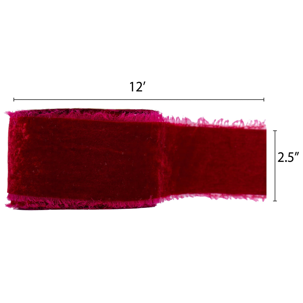 My Texas House Red Velvet Christmas Ribbon, 2.5" x 12'