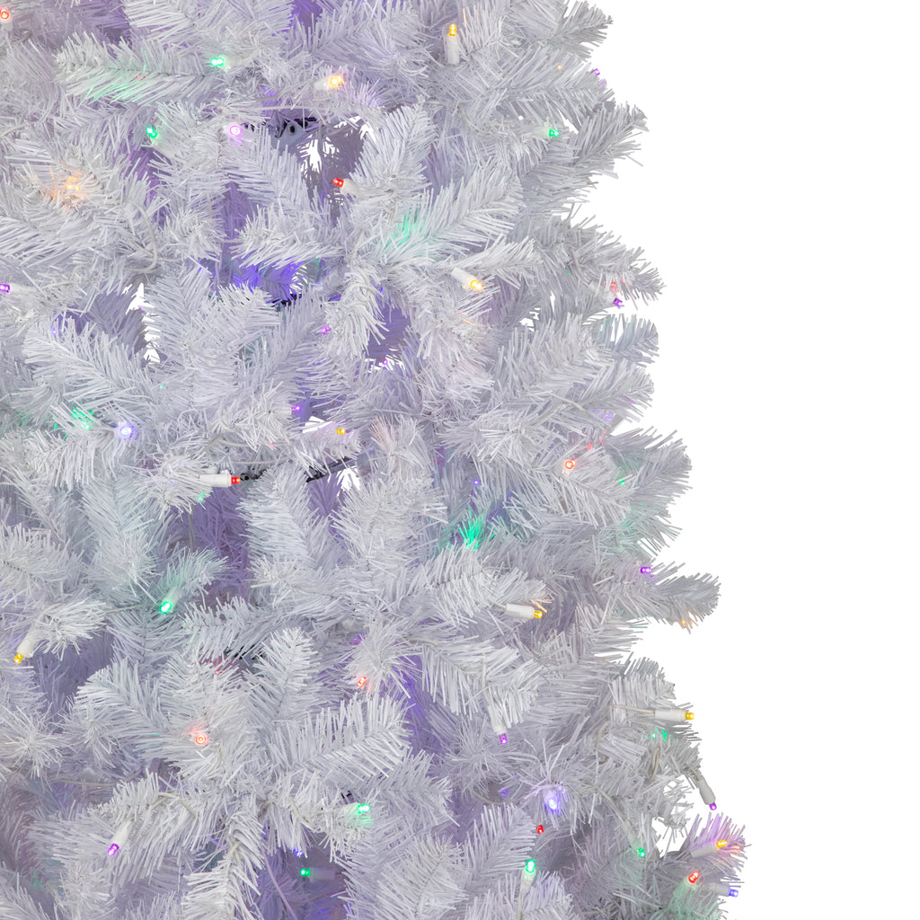 Northlight 7.5' Prelit Artificial Christmas Tree White Winston Pine - Multi LED Lights