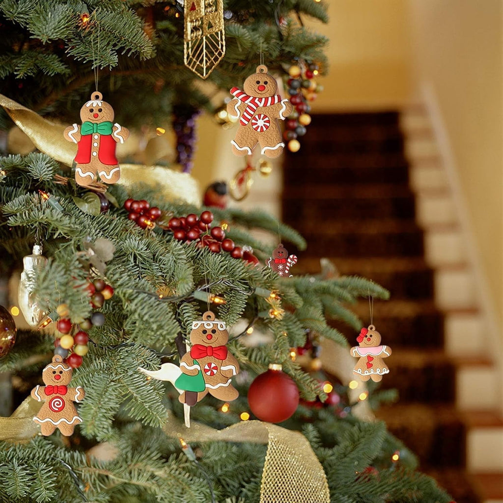Ayieyill 14Pcs Christmas Ornaments Gingerbread Christmas Tree Decorations Holiday Decor (Classic)