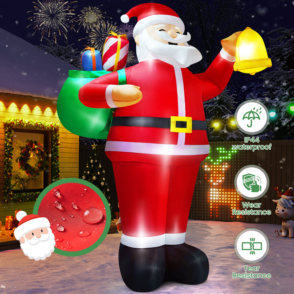 Yexmas 7FT Christmas Inflatable Santa Claus with Photo Frame, Blow Up Santa Claus Xmas Decorations for Outdoor Indoor, Built-in LED Light for Yard Gardern Lawn