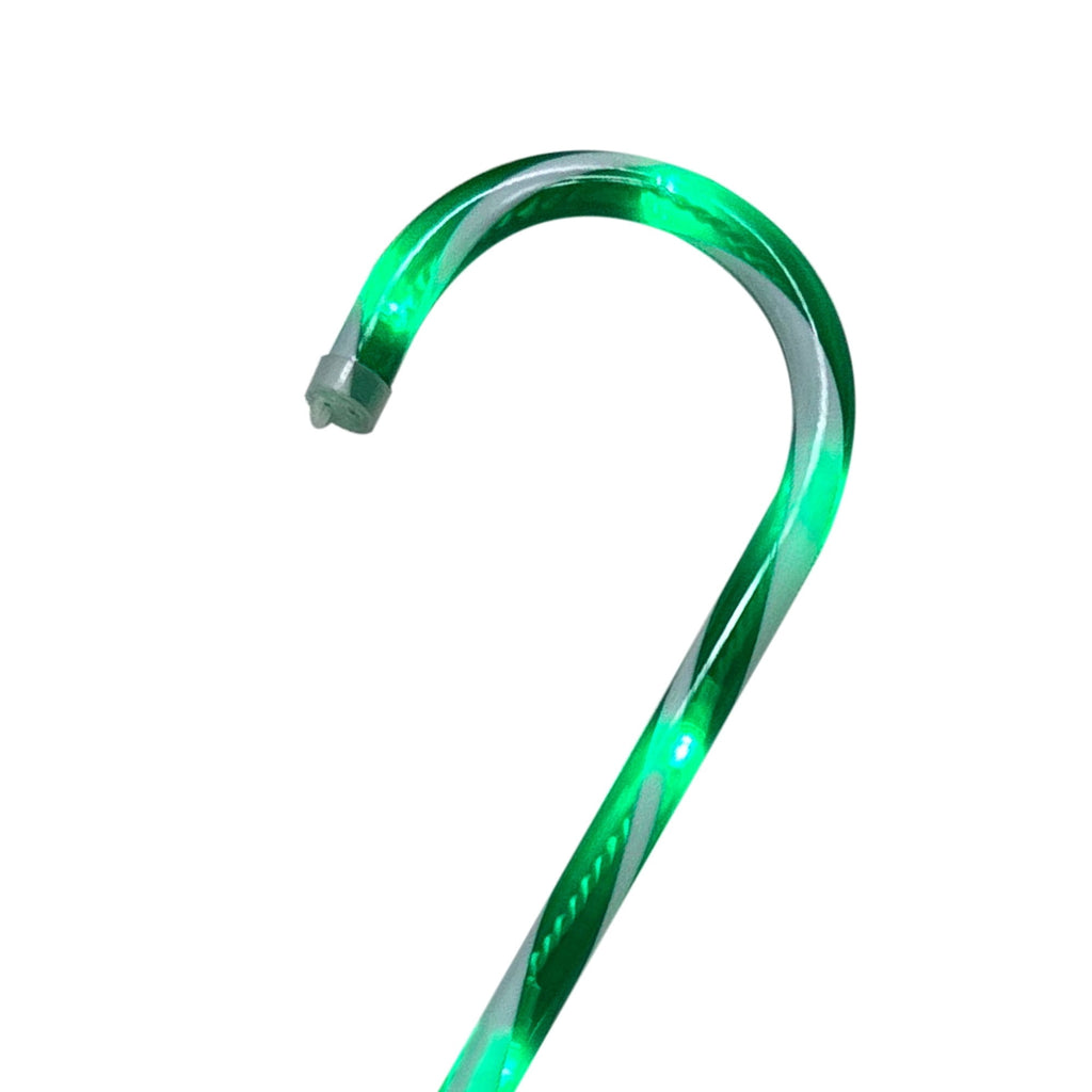 Light-Up Candy Cane Outdoor Christmas Yard Stakes, Green and White, 26", Set of 3, by Holiday Time