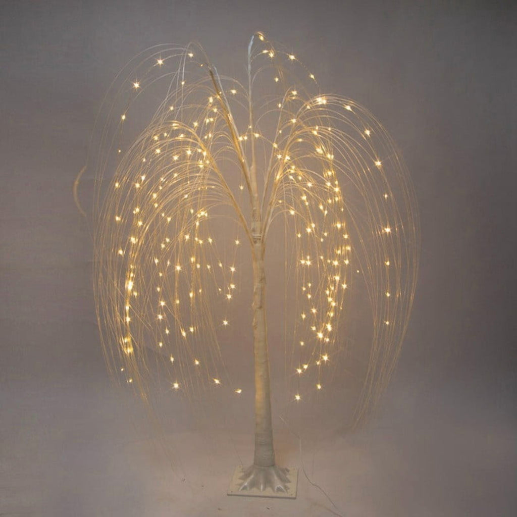 HOARBOEG 4FT Lighted Weeping Willow Tree, Outdoor Indoor Decorative LED Tree with Remote Control, Battery Operated Light Up Tree for Christmas Wedding Party Garden Home Decor