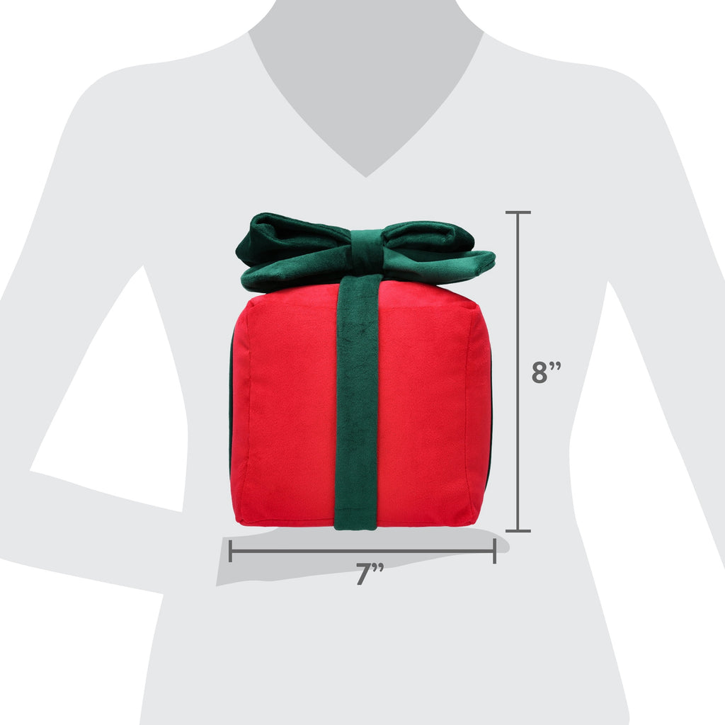 Fabric Gift Box Christmas Decoration, Red and Green, 8", by Holiday Time