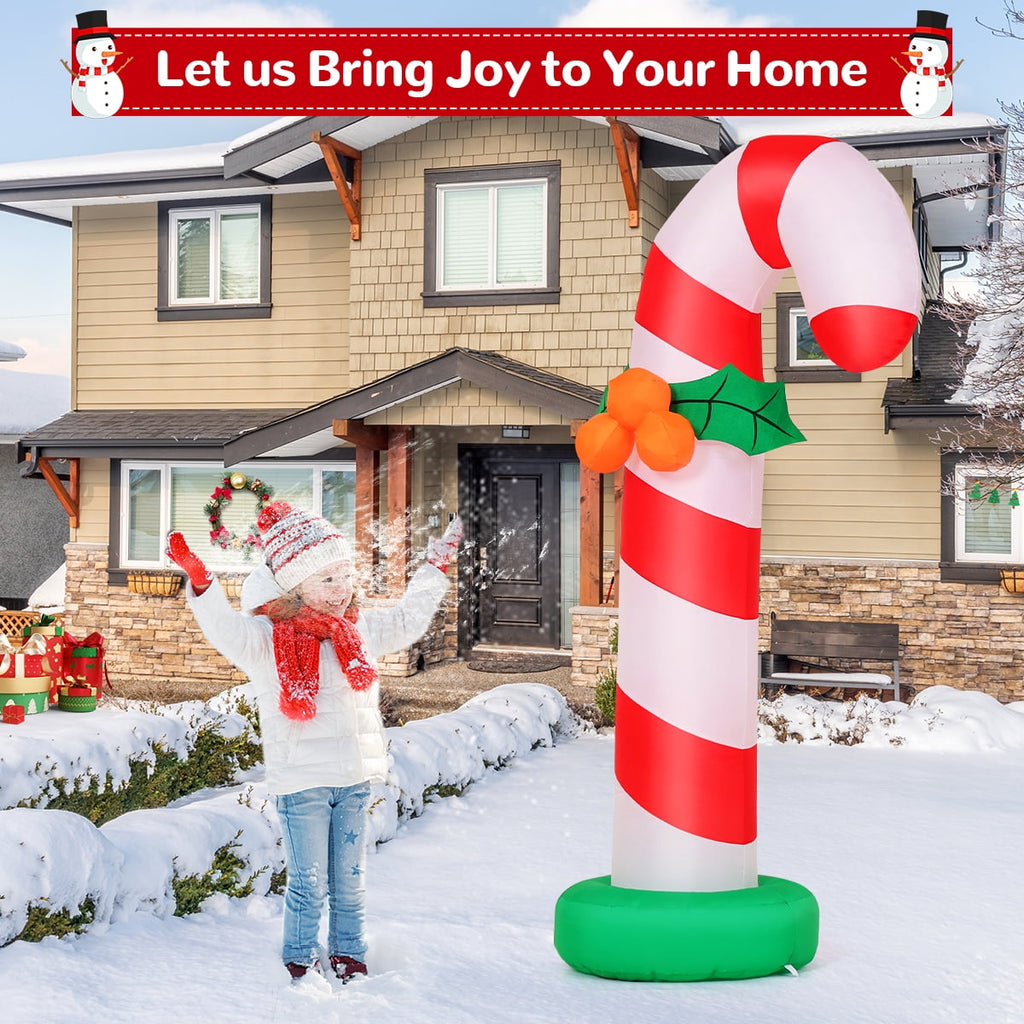 GOOSH 6 FT Christmas Inflatables Giant Candy Cane Decorations, Candy Cane Inflatable with Built-in LEDs, Outdoor Christmas Decorations Clearance for Xmas/Holiday/Party