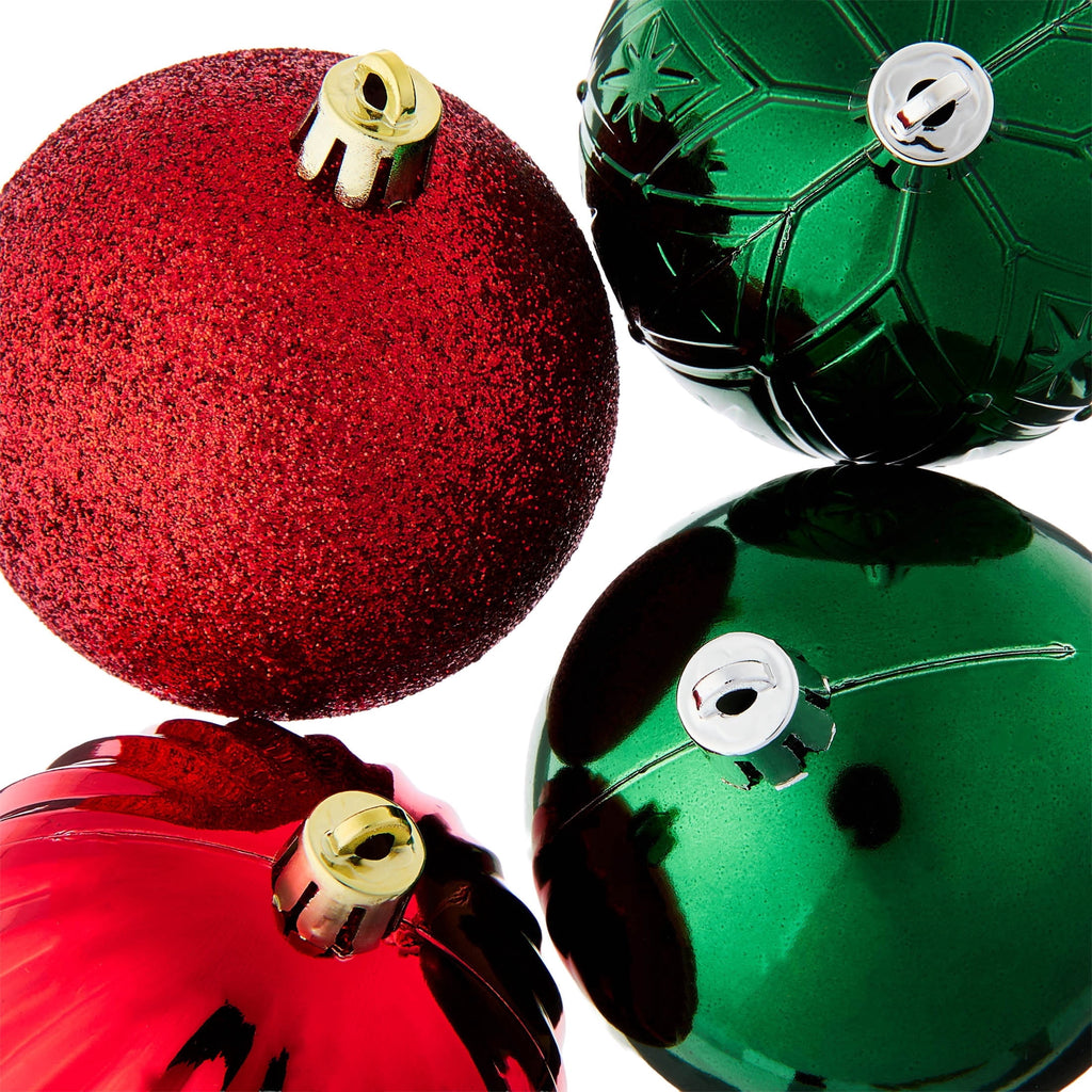 50-Count Red and Green Ball Shatterproof Christmas Ornaments, 3", by Holiday Time
