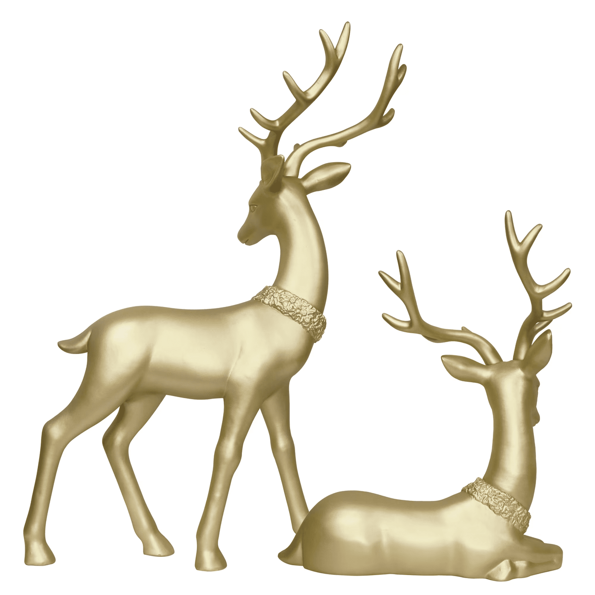 Clearance! Blow Mold Deer Indoor/Outdoor Christmas Decoration, Gold, Set of 2, by Gezoiane