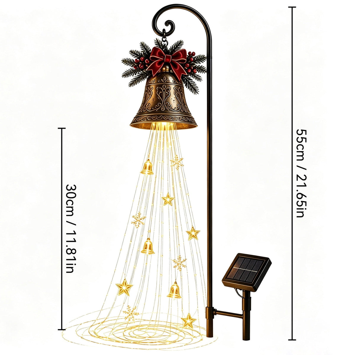 Snowman Magic Fountain, Flowing Snowflake LED Christmas Garden Light,Solar Power and Outdoor Garden Stake for Christmas Yard Decor