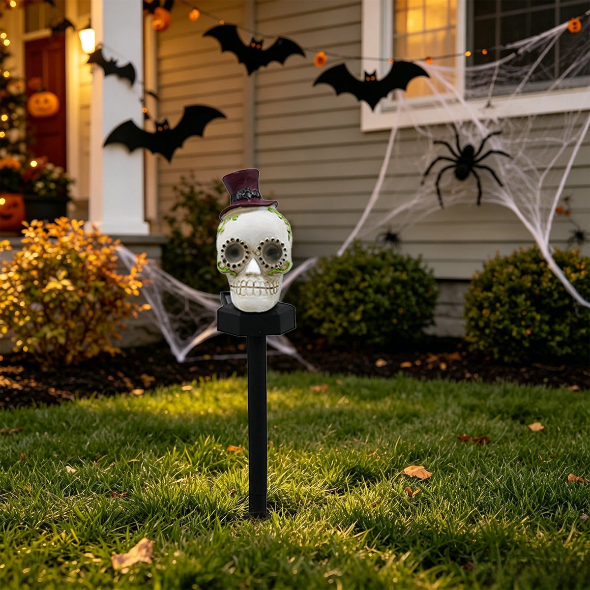 Stijggn Halloween Pumpkin Stake Solar Garden Lights, Waterproof Multi Branch Little Pumpkin Lantern Garden Stake Lights Outdoor Walkway Yard Garden Decoration