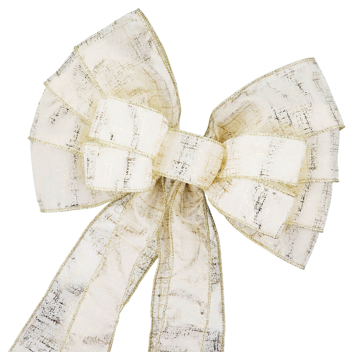 White and Gold Decorative Christmas Bow, 30", by Holiday Time