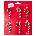 6-Count Red and White Candy Cane Mini Christmas Ornaments, 2", by Holiday Time
