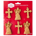 6-Count Gold Angel and Cross Mini Christmas Ornaments, by Holiday Time