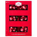 6-Count Red Mercury-Style Glass Ball Christmas Ornaments, 3.3", by Holiday Time