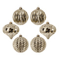 My Texas House 6-Count Gold Mercury-Style Shatterproof Christmas Ornaments