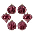My Texas House 6-Count Burgundy Shatterproof Christmas Ornaments, 6"