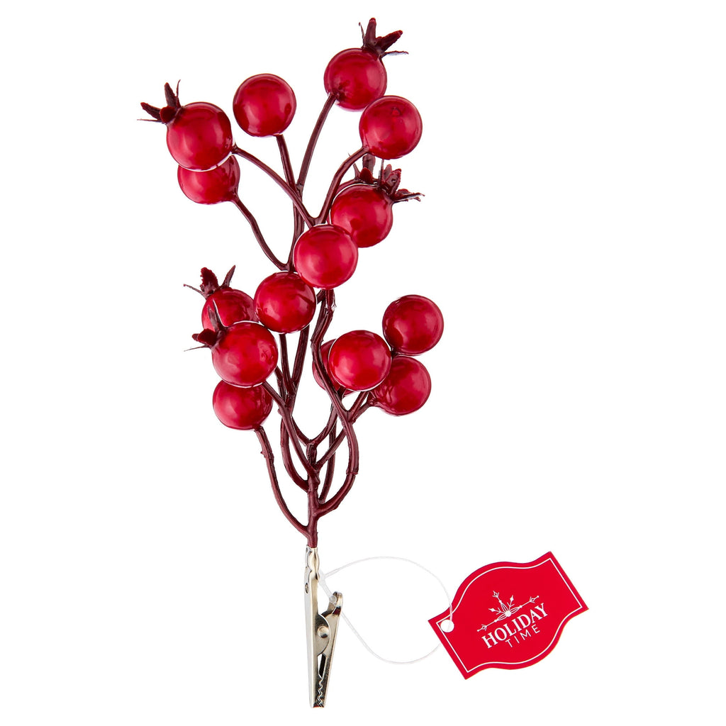 Red Berries Mini Christmas Clip Ornament, 6", by Holiday Time