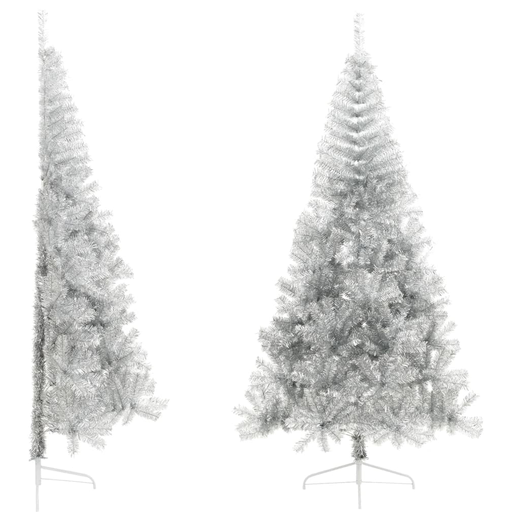 vidaXL Christmas Tree Decoration Artificial Half-Circle Tree with Stand PVC