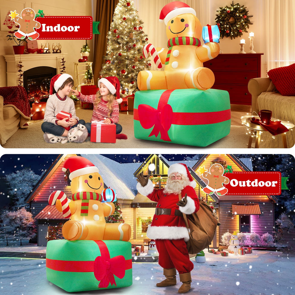 Yexmas 10ft Christmas Inflatable Santa Claus On Sleigh With 3 Reindeer Outdoor Lights Decor for Holiday Decor,Xmas Party,Yard,Garden and Lawn