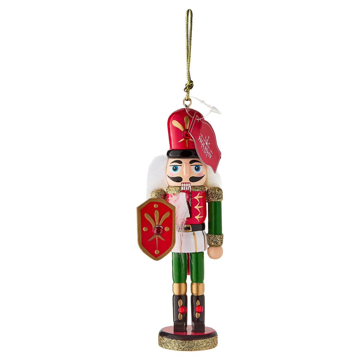 Multicolor Nutcracker with Shield Christmas Ornament, 5.8", by Holiday Time