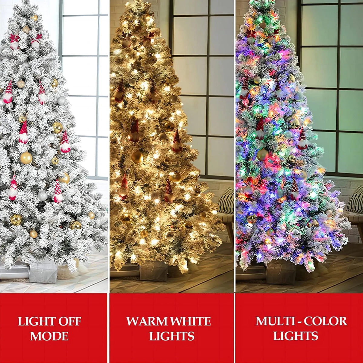 Fenbeli 6ft Artificial Christmas Tree with Metal Base, Indoor Outdoor Green