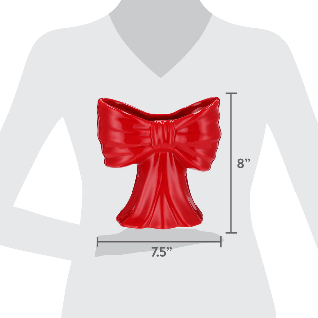 Ceramic Bow Christmas Decoration, Red, 8", by Holiday Time