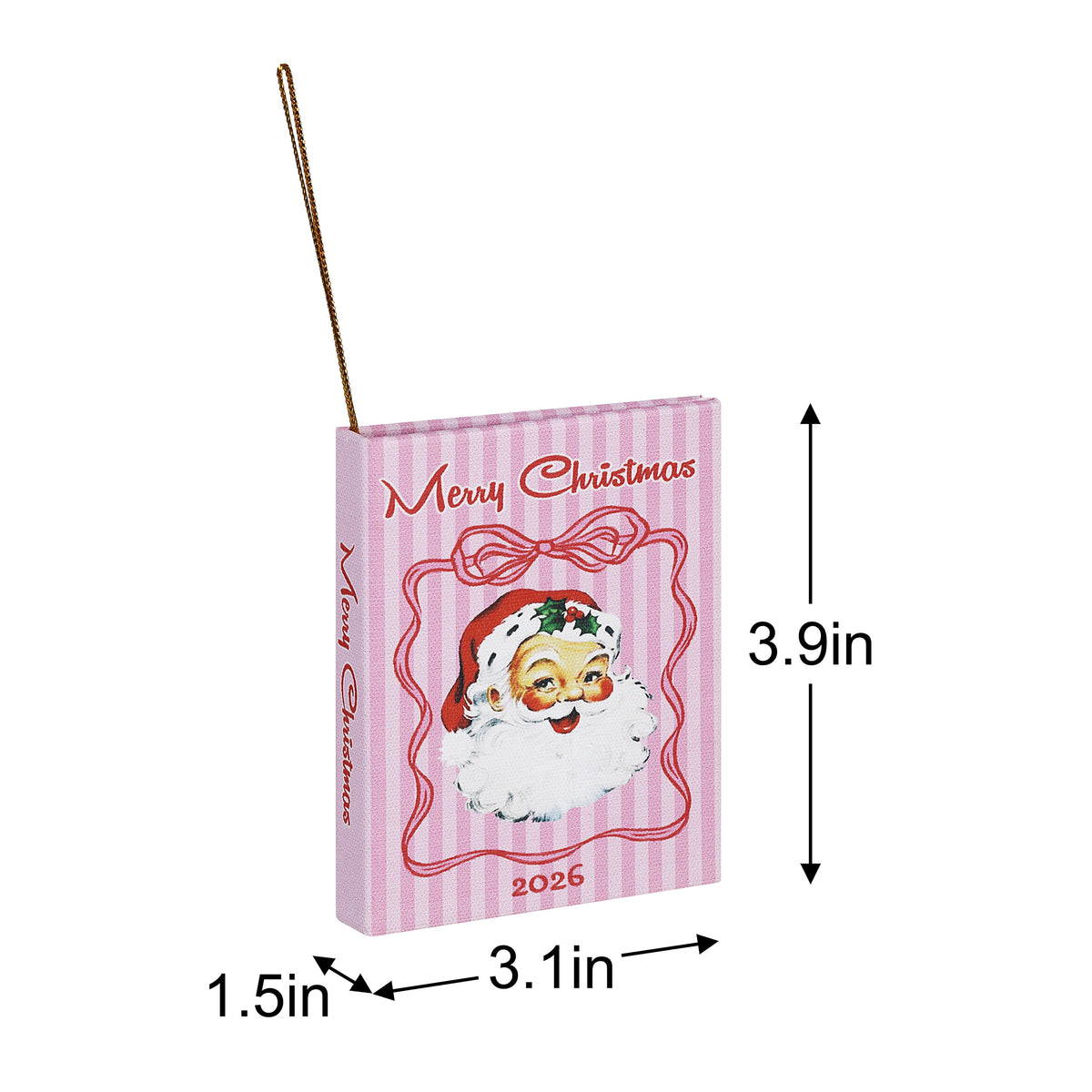 Mr. Christmas Santa Storybook Ornament, Pink