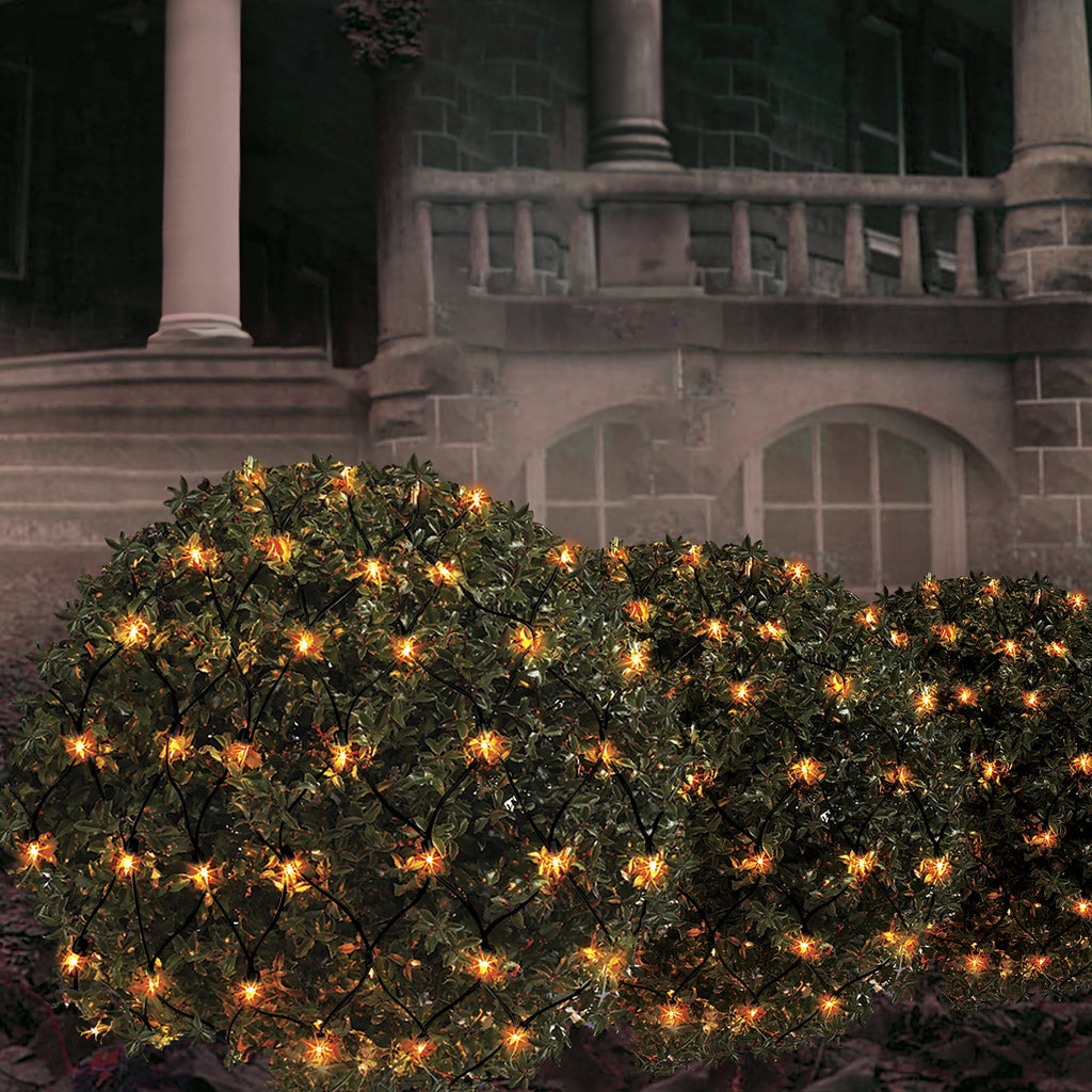 Indoor/Outdoor 50-Count LED Net Lights, Orange, 4' x 4', Halloween by Way To Celebrate