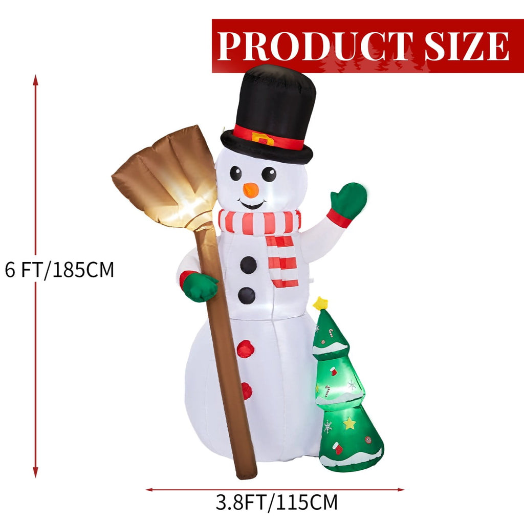 Tcbosik 12 FT Giant Christmas Inflatables Snowman Outdoor Yard Decorations, Blow up Snow Man with Black Hat, Built-in LED Light, Winter Outside Decor for Holiday Party Patio Garden Lawn