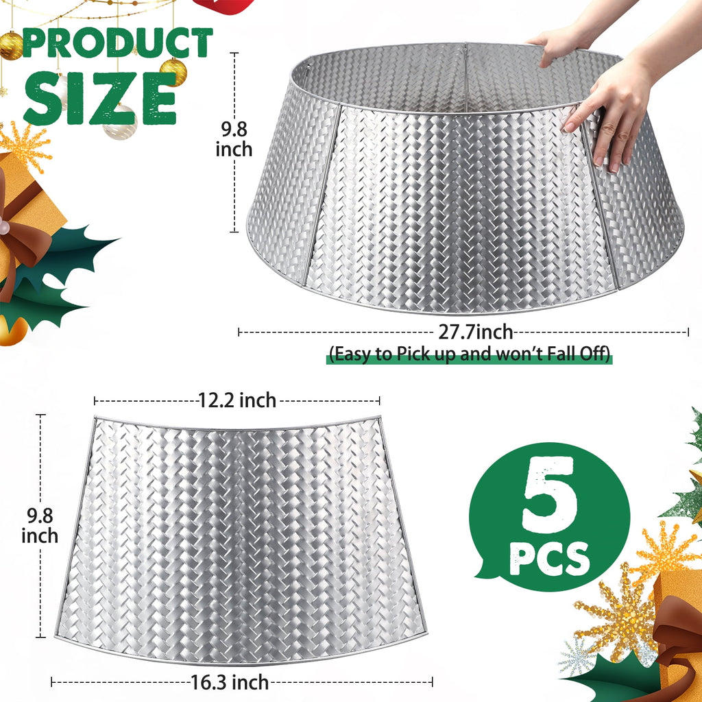 Ayieyill 28" Christmas Tree Collar, Christmas Tree Collar Basket Skirt for Large Christmas Tree, Tree Skirt Accessory | Bronze | Metal