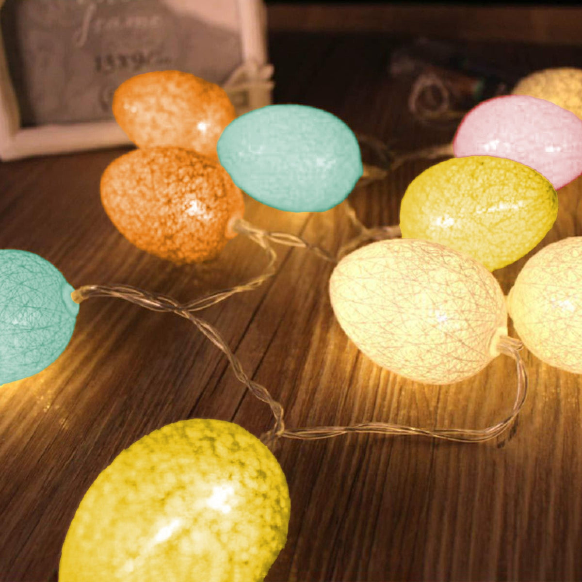 XGFHYJEH Easter Lighted Window Decorations, Easter Egg Lights, Easter Lights, Egg String Lights, Easter Decorations Indoors, Easter Hanging Decoration