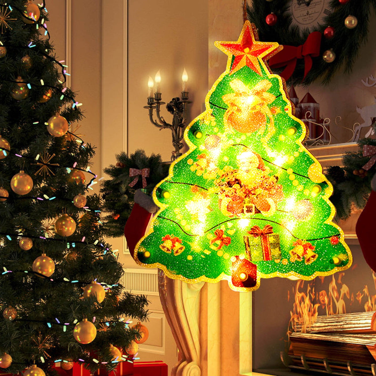 RXIRUCGD Christmas Window Hanging Lights Decorations, Christmas Window Lights with Suction Cup, Battery Operated Hanging Christmas Window Lights Indoor for Xmas Tree Fireplace Door Window Decor