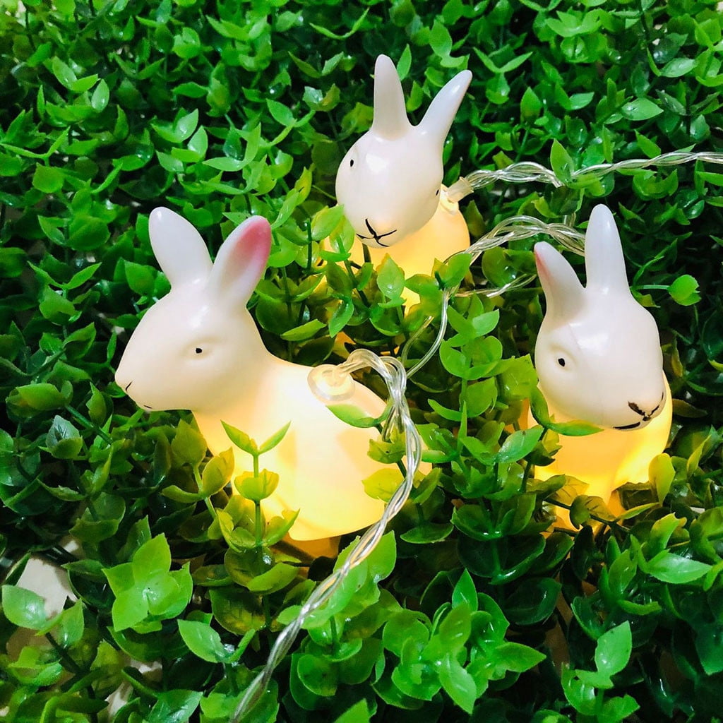 XGFHYJEH Easter Decoration, Bunny String Lights, Easter Lights Pastel, LED Easter Bunny Lights, Easter Decorations Indoors