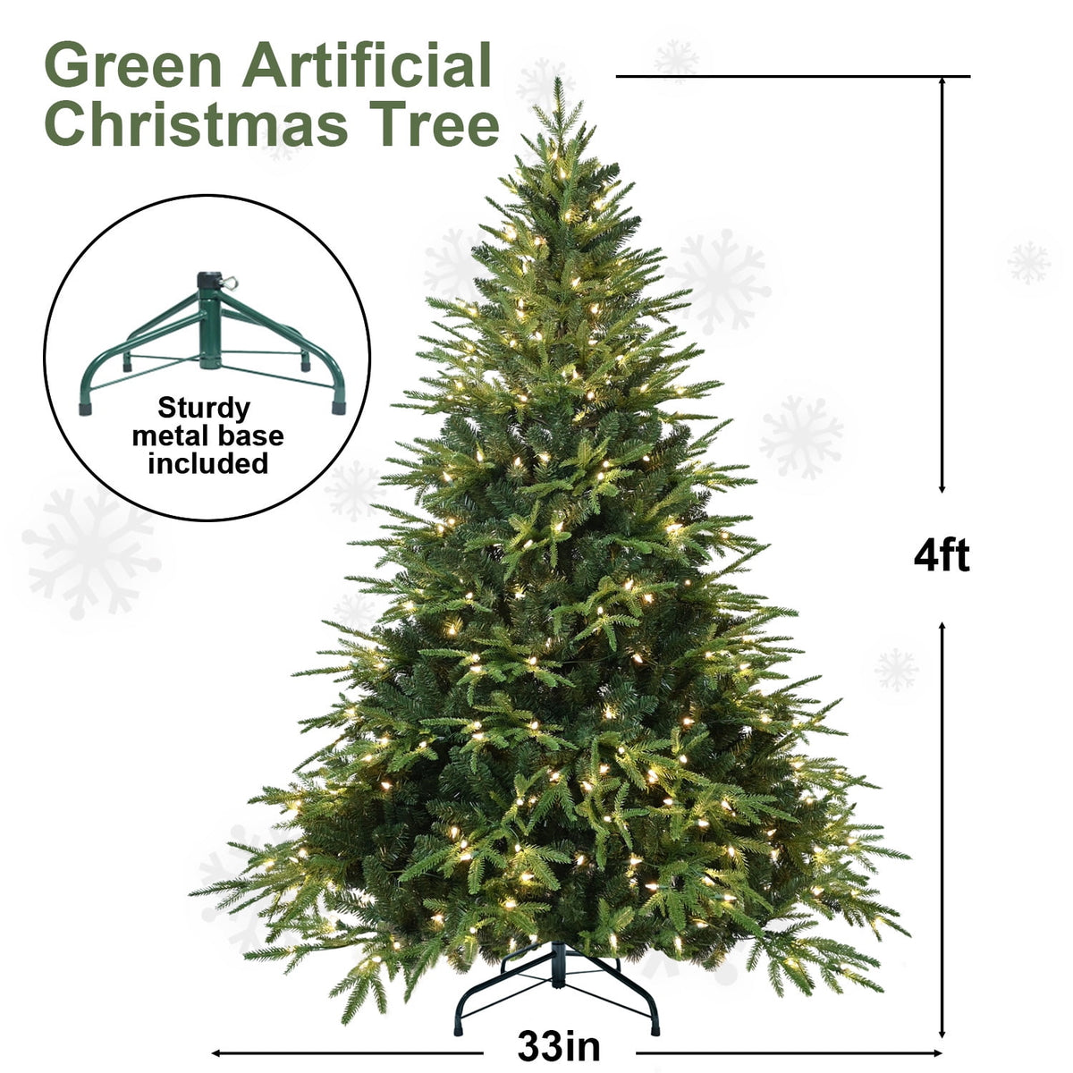 Soilhill 7.5ft Pre-Lit Artificial Christmas Tree with 3348 PE/PVC Tips, Premium Holiday Xmas Tree with 400Warm White LED Lights, Easy Assembly, Indoor Decoration