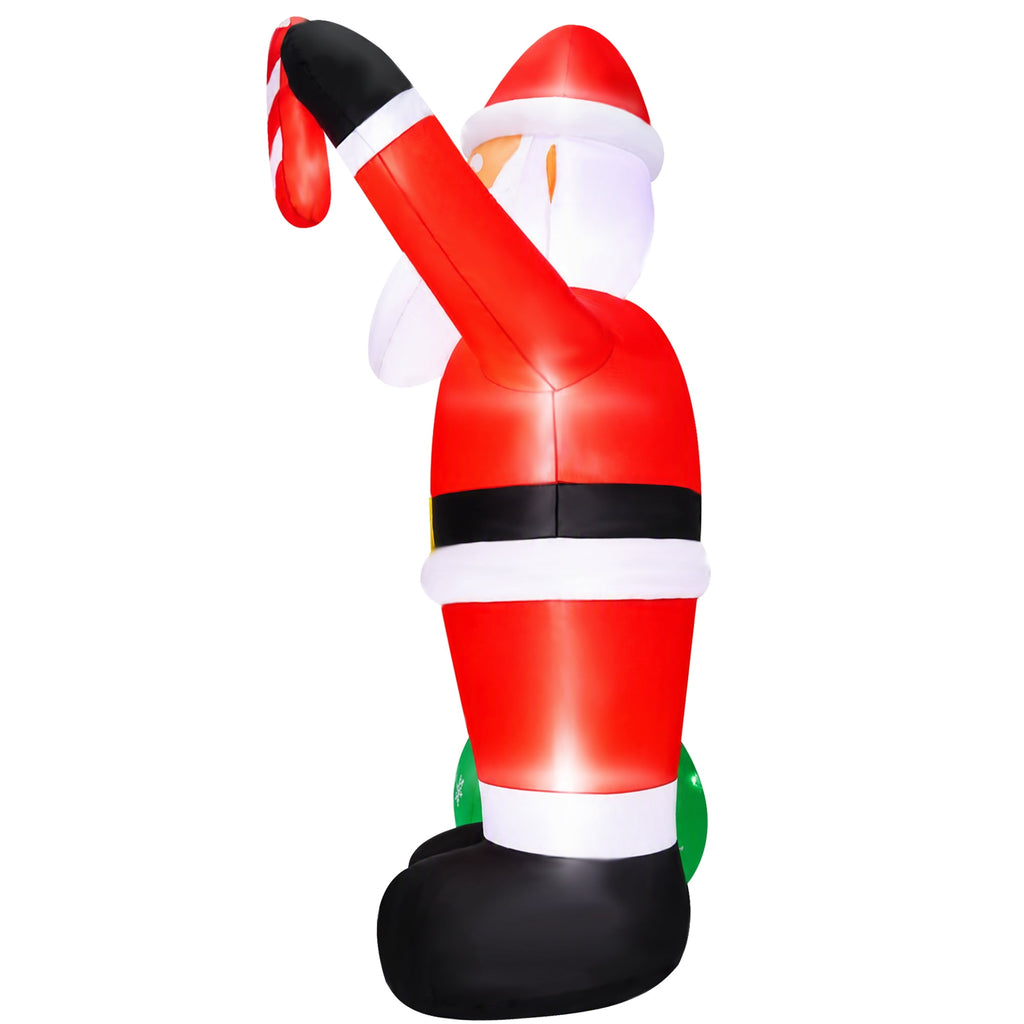 Yexmas 7FT Christmas Inflatable Santa Claus with Photo Frame, Blow Up Santa Claus Xmas Decorations for Outdoor Indoor, Built-in LED Light for Yard Gardern Lawn
