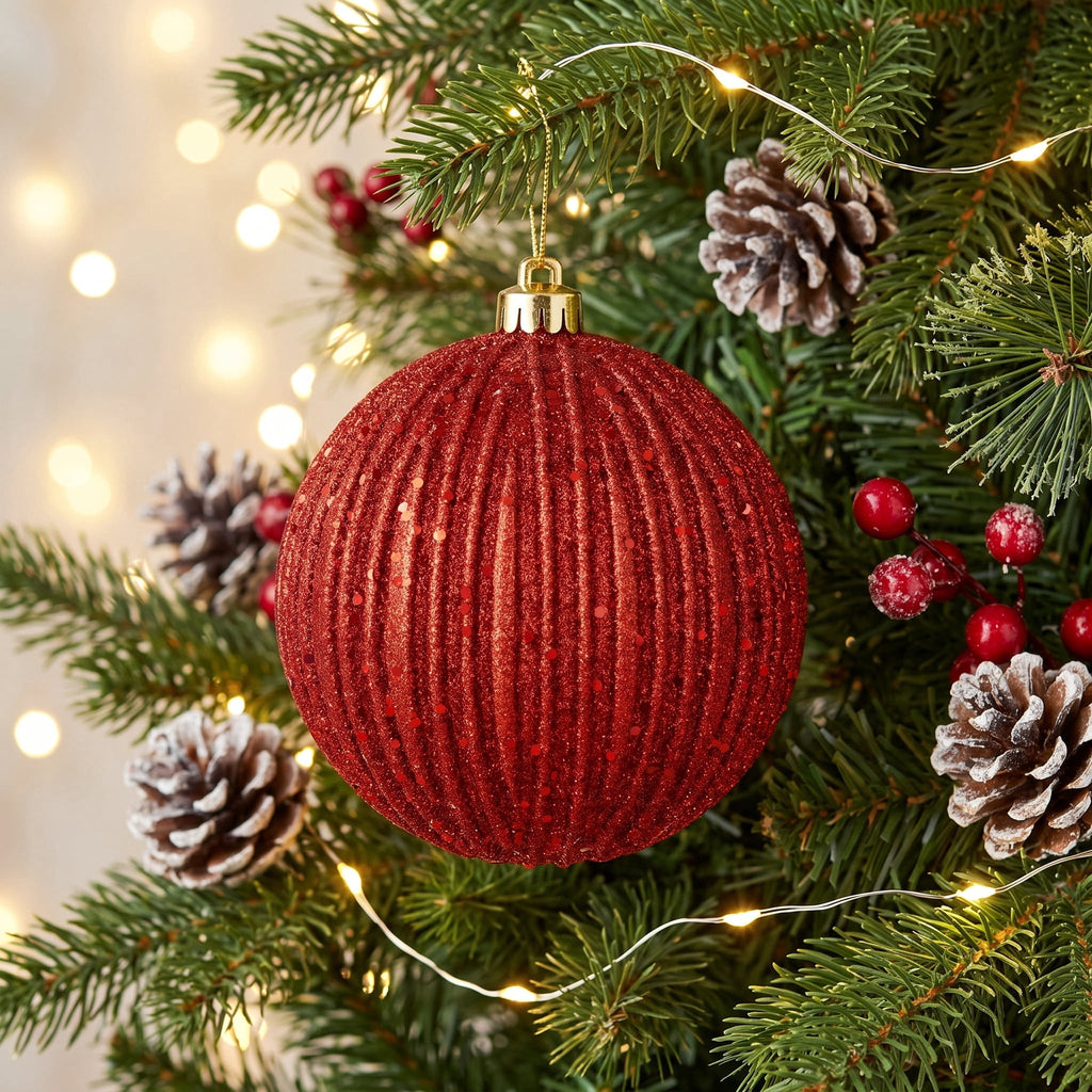 4-Count Champagne and Cream Ball Shatterproof Christmas Ornaments, 6", by Holiday Time