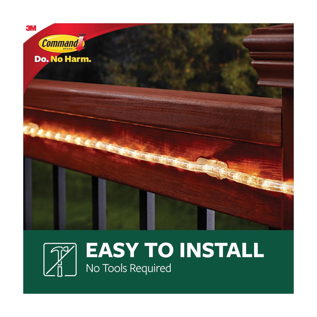 Command Outdoor Light Clips, Clear, Damage Free Decorating, 30 Clips and 32 Command Strips
