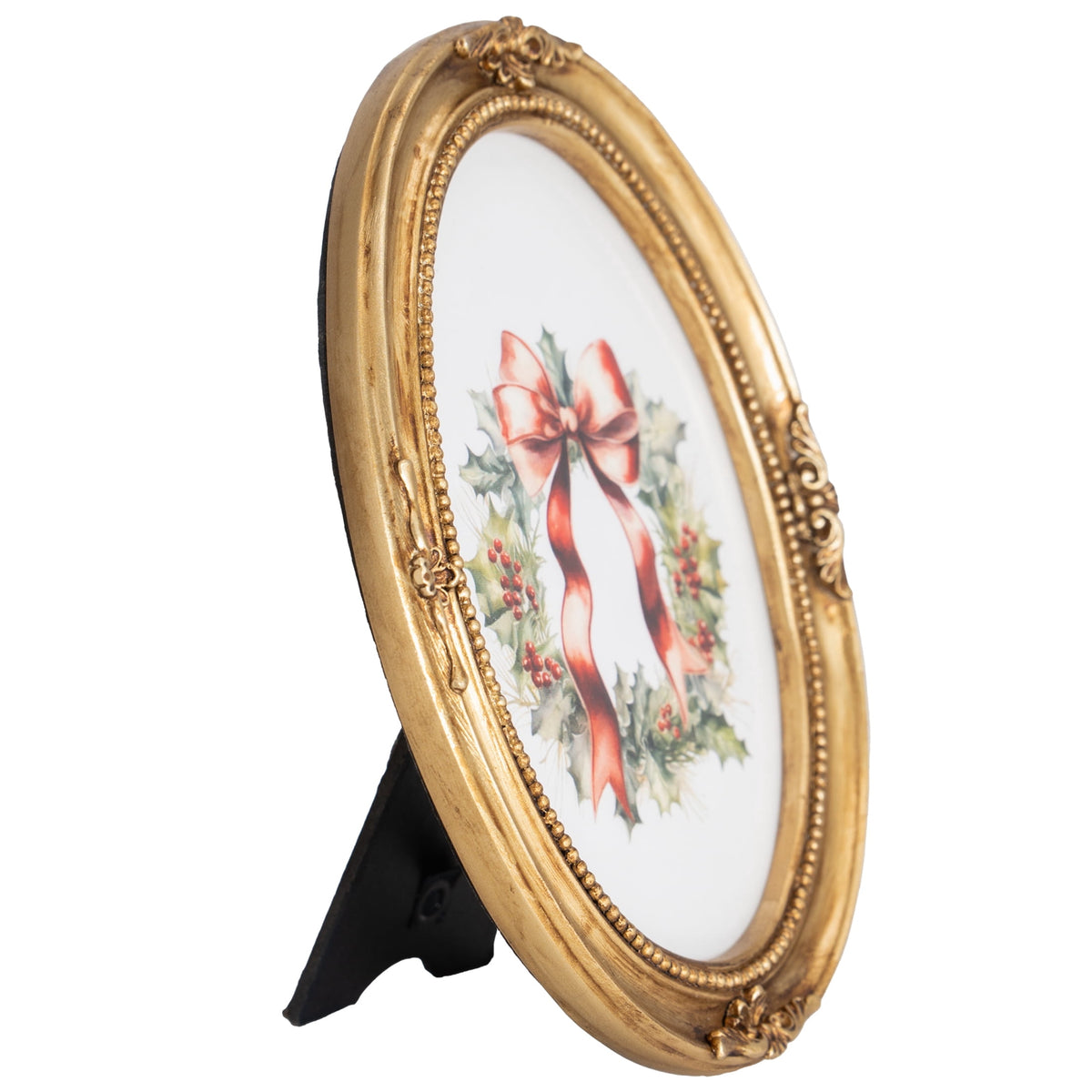 My Texas House Wreath Print in Frame Christmas Decoration, Multicolor, 7"