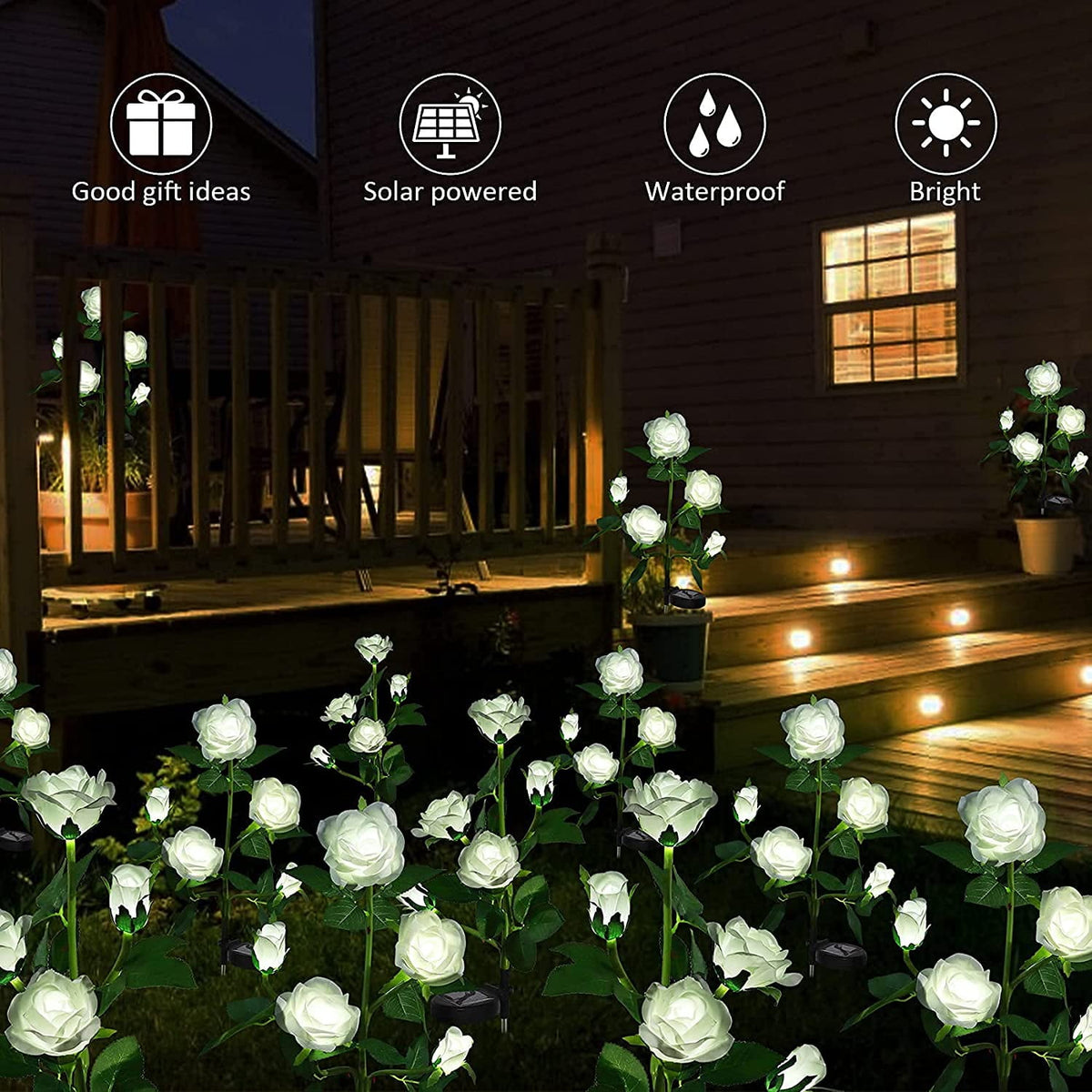 Qishi Solar Red 1.2 V LED Landscape and Walkway Light (2 Pack)
