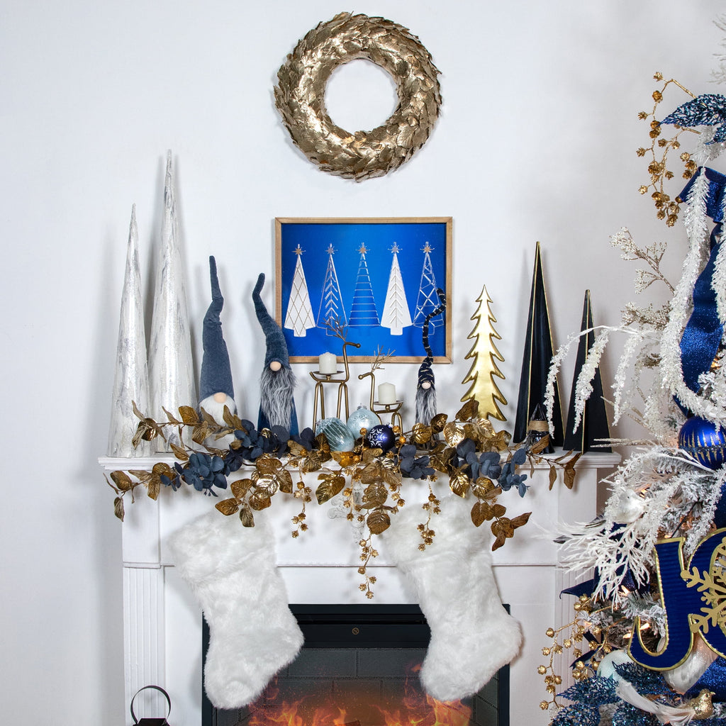 Northlight Triangular Christmas Tree Decoration - 15" - Blue and Gold