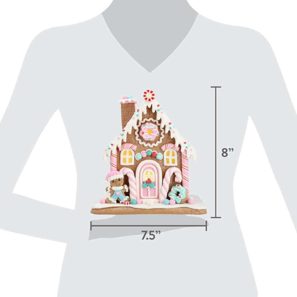 Light-Up Clay Dough Gingerbread Village House Christmas Decoration, Multicolor, 8", by Holiday Time